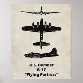 B-17 Poster van het vliegdekvliegtuig voor vliegen