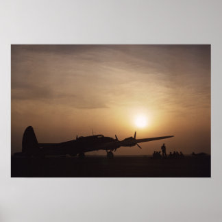 B-17 Sunset Langley 1942 | Oude Foto Poster