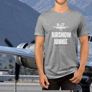 B-17 Vintage Vliegtuig Airshow Junkie Vliegwezen W Tri-Blend Shirt