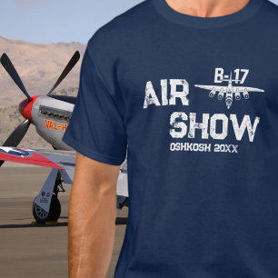 B-17 Vintage Vliegtuig Airshow WWII Militaire Mari T-shirt