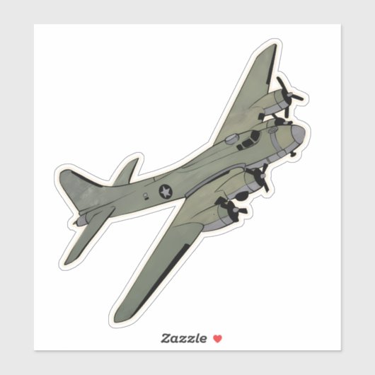 B-17, Vliegend fort, WO2 bommenwerper Sticker (Vel)