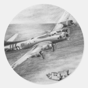 (B-17) Vliegende fort Ronde Sticker