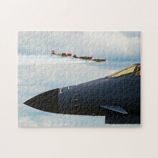 B-1 Bomber- en WWII-strijders Legpuzzel (Horizontaal)