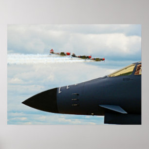 B-1 Bommenwerper en WWII Gevechtsvliegtuigen Poster