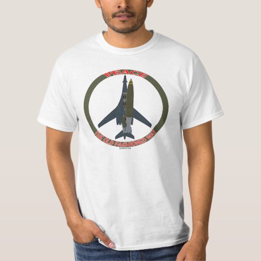 B-1 VREDE OP DE OUDE FASHIONTE MANIER T-SHIRT (Voorkant)