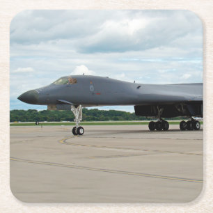 B-1B Lancer Bomber op aarde Vierkante Kartonnen Onderzetter