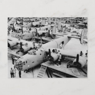 B-24 Bomber Assembly Line, 1943 Briefkaart