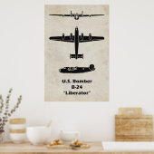 B-24 Liberator Vliegtuigposter voor Luchtvaartdeco Poster (Keuken)