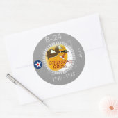 B-24 LIBERATOR ZWARE BOMMENWERPER- Misc. Neuskunst Ronde Sticker (Envelop)