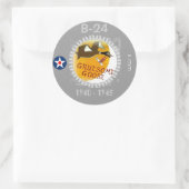 B-24 LIBERATOR ZWARE BOMMENWERPER- Misc. Neuskunst Ronde Sticker (Tas)