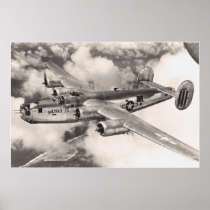 B-24 over patrouilles poster