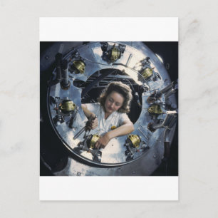 B-25 Bomber Engine Lady, 1942 Briefkaart