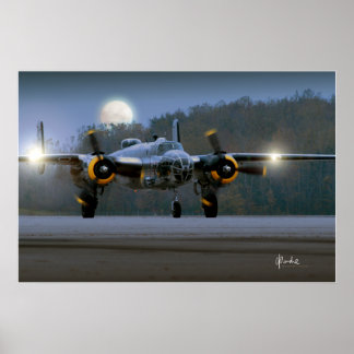 B-25 Mitchell bij nacht Poster