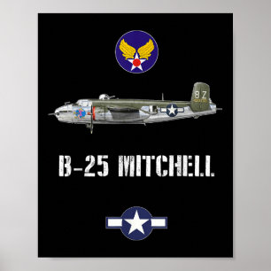 B-25 Mitchell Wwii Militaire Luchtmacht bommenwerp Poster