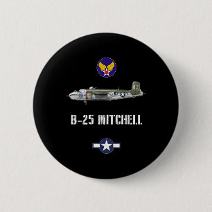B-25 Mitchell Wwii Militaire Luchtmacht bommenwerp Ronde Button 5,7 Cm