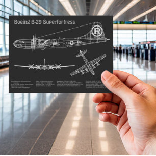 B-29 Superfortress - Vliegtuig Blauwdruk Plannen P Briefkaart