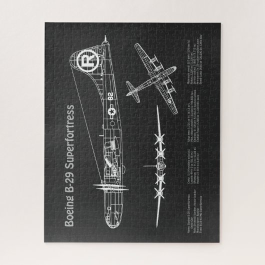 B-29 Superfortress - Vliegtuig Blauwdruk Plannen P Legpuzzel (Verticaal)