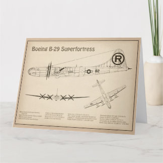 B-29 Superfortress - Vliegtuig Blauwdruk Plannen S Bedankkaart