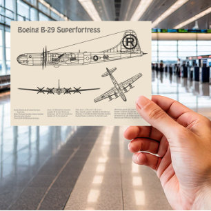 B-29 Superfortress - Vliegtuig Blauwdruk Plannen S Briefkaart