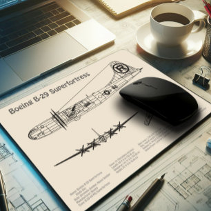 B-29 Superfortress - Vliegtuig Blauwdruk Plannen S Muismat