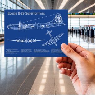B-29 Superfortress - Vliegtuigblauwdruk Plannen AD Briefkaart