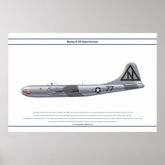 B-29 USA Bockscar Poster (Voorkant)