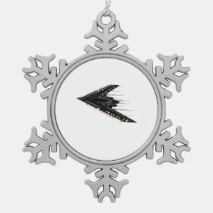 B-2 B2 Spirit Stealth Bommenwerper Jet Vliegtuig 4 Tin Sneeuwvlok Ornament