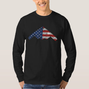 B-2 Bomber Stealth Vliegtuig Schematic American Fl T-shirt