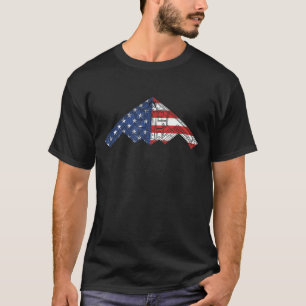 B-2 Bomber Stealth Vliegtuig Schematic American Fl T-shirt