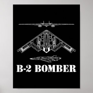 B-2 Bommenwerper Vliegtuig Schema Militair Stealth Poster