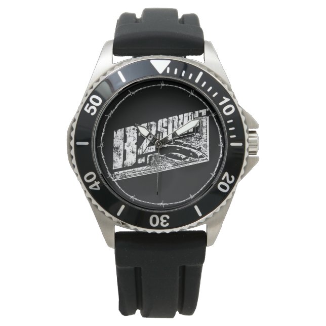 B-2 Spirit Crown Protector Black Rubber Horloge (Voorkant)