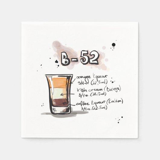 B-52 Drink Recept Cocktail servet (Voorkant)