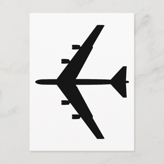 B-52 Silhouette - Zwart Briefkaart (Voorkant)