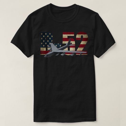 B-52 Stratofort Bomber Amerikaanse vlag T-shirt (Design voorkant)