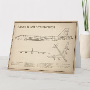 B-52 Stratofortress - Vliegtuig Blauwdruk Plannen  Bedankkaart
