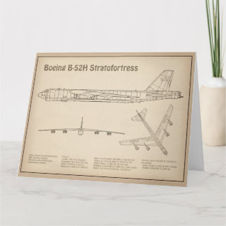 B-52 Stratofortress - Vliegtuig Blauwdruk Plannen Bedankkaart