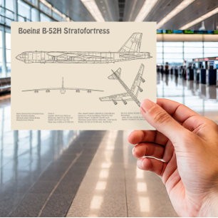 B-52 Stratofortress - Vliegtuig Blauwdruk Plannen Briefkaart
