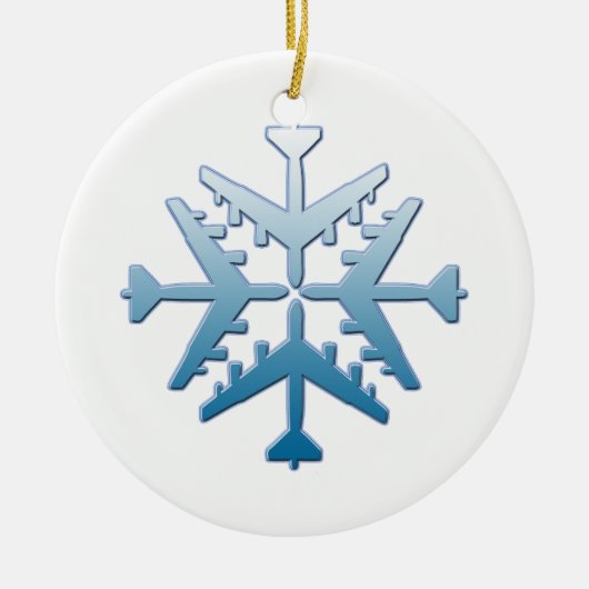 B-52 Vliegtuig Snowflake Keramisch Ornament (Voorkant)