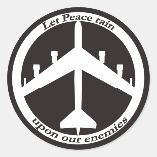 B-52 Vredesbord Ronde Sticker (Voorkant)