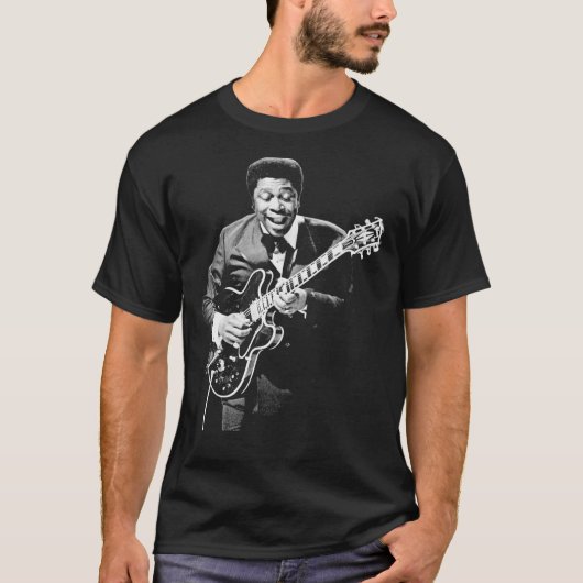 B.B. King Plays Guitar Premium T-Shirt (Voorkant)