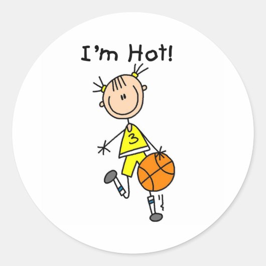 B-Ball Ik ben Heet Ronde Sticker (Voorkant)