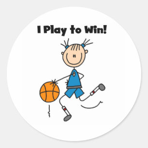 B-Ball spelen om te winnen Ronde Sticker
