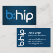 b : Bleu de carte de visite de distributeur de HIP (Devant / Derrière)