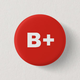 B+ Bloedtype / Groep Rh (Rhesus) Positief badge Ronde Button 3,2 Cm