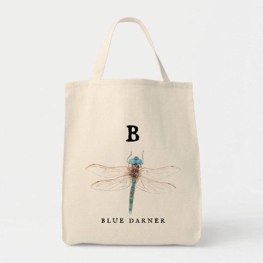 "B" Blue Darner Tote Bag (Voorkant)