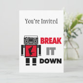 B Boy Boombox Robot breekt het neer Kaart (Staand voorkant)