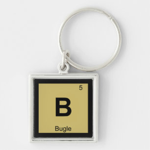 B - Bugle Muziek Scheikunde Periodiek Systeem Symb Sleutelhanger