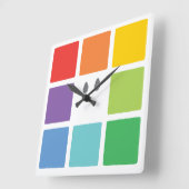 B. Button Square Clock Vierkante Klok (Hoek)
