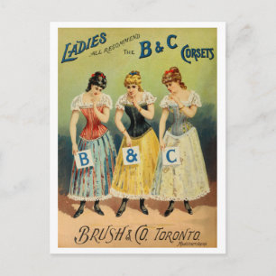 "B & C Corsets Advertentie" Briefkaart