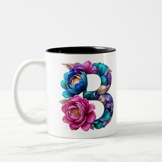 B Café Mug - Design floral pour le don (Gauche)